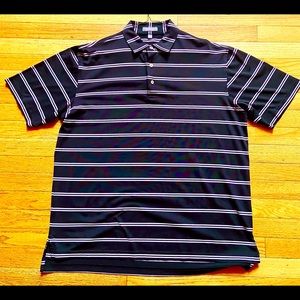 EUC Peter Millar golf polo striped shirt. Summer Comfort series in Crown line.